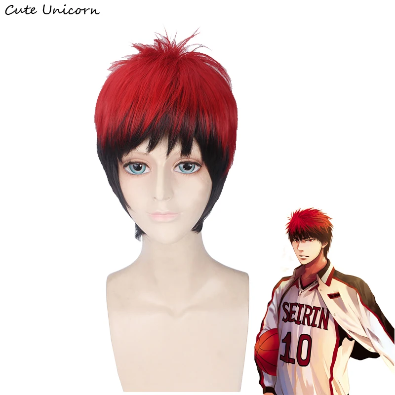 

Kuroko no Basuke SEIRIN Kagami Taiga Cosplay Wig Short red black Synthetic Fake Hair Kuroko's Basketball Heat Resistance Wigs