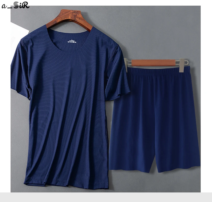 Мужская Однотонная рубашка и брюки 2 шт. пижамный комплект для сна повседневная