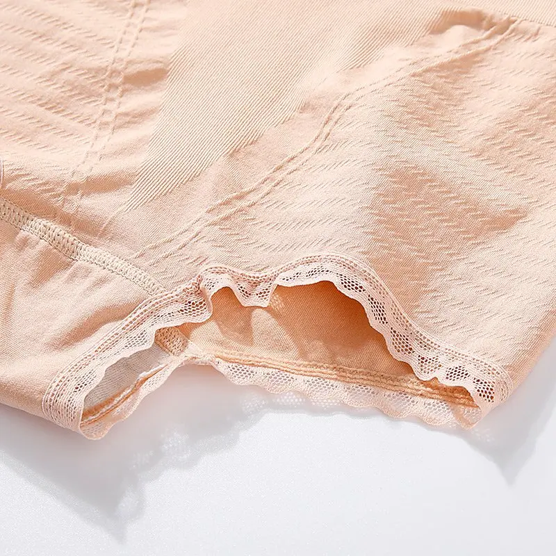 Женские трусики теплые трусы с кружевом одноцветные бесшовные кружевные высокой