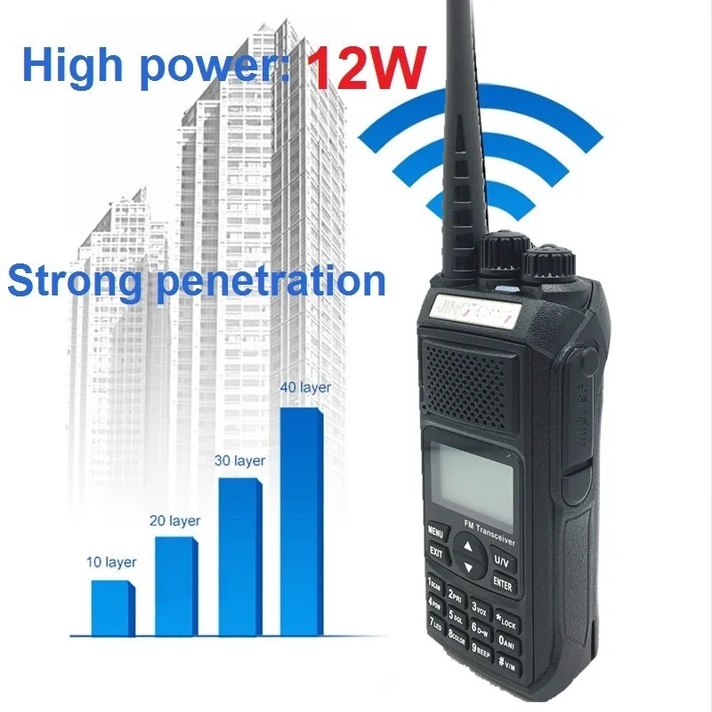 Иди и болтай Walkie Talkie “иди и 12 Вт 4800 мА/ч, JT-5988 высокое Мощность дальний портативная приёмопередаточная радиоустановка станция Comunicador Quad Band VHF UHF профессиональный Ham радиоприемник CB сканер военные радиостанцией Профессиональный PMR 446