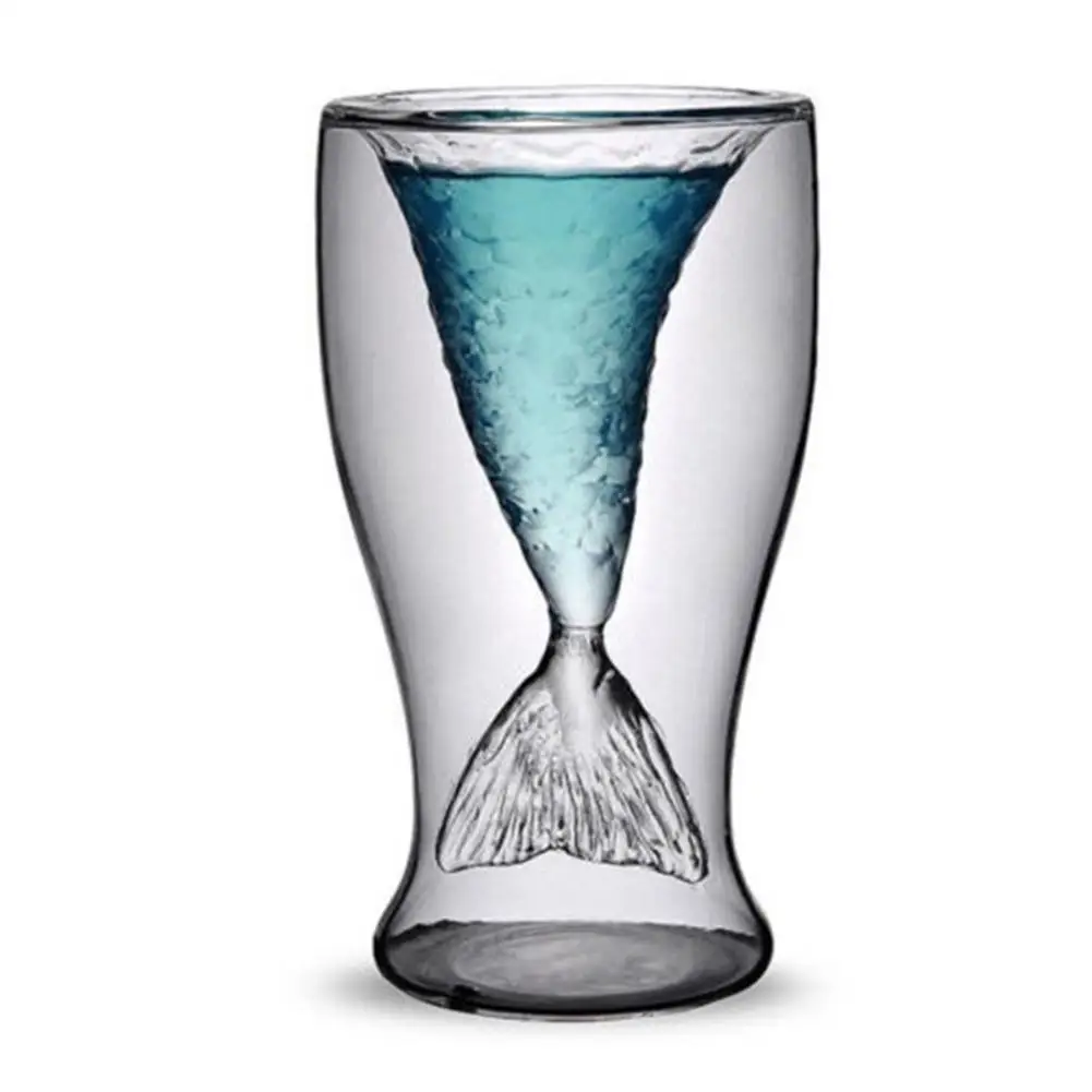 100 мл креативная стеклянная чашка в форме хвоста Русалочки пивная кружка для