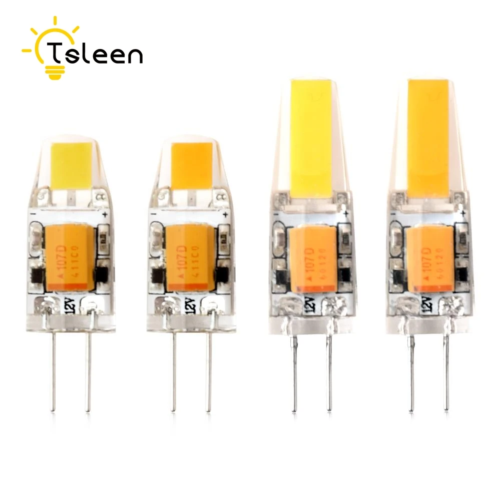 TSLEEN светодиодный G4 лампы AC DC 12V 3W 6W COB SMD светильник ing s для хрустальной люстры
