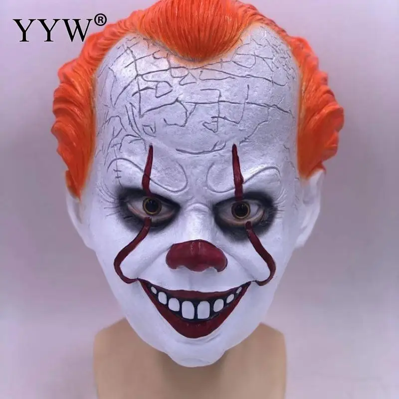 Маска клоуна на Хэллоуин Pennywise косплей маски мужские латексные страшные маска