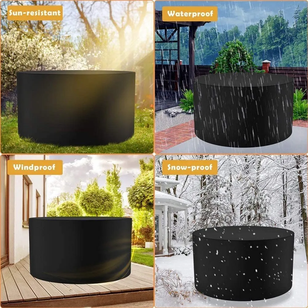 

227*100cm Black Round Waterproof Outdoor Garden Patio Set Furniture Cover Outdoor Round Shape Furniture Covers