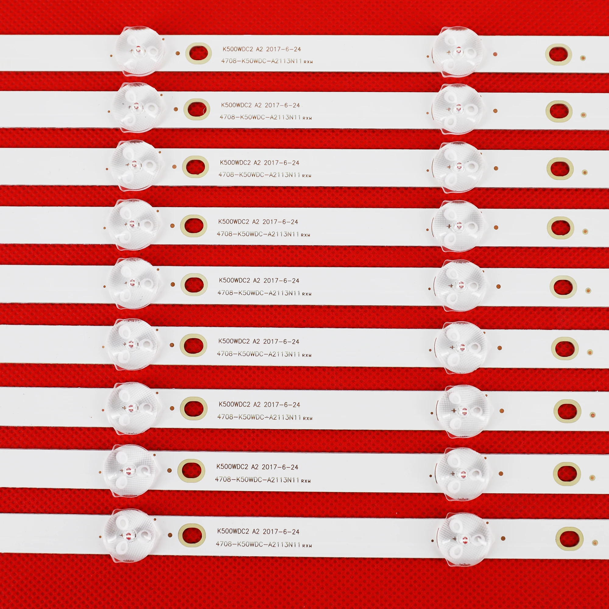 

Kit 9 PCS LED Backlight Strip for 50USK1810T2 50PUT6023 K500WDC2 A2 4708-K50WDC-A2113N11 5LED(6V) 485mm
