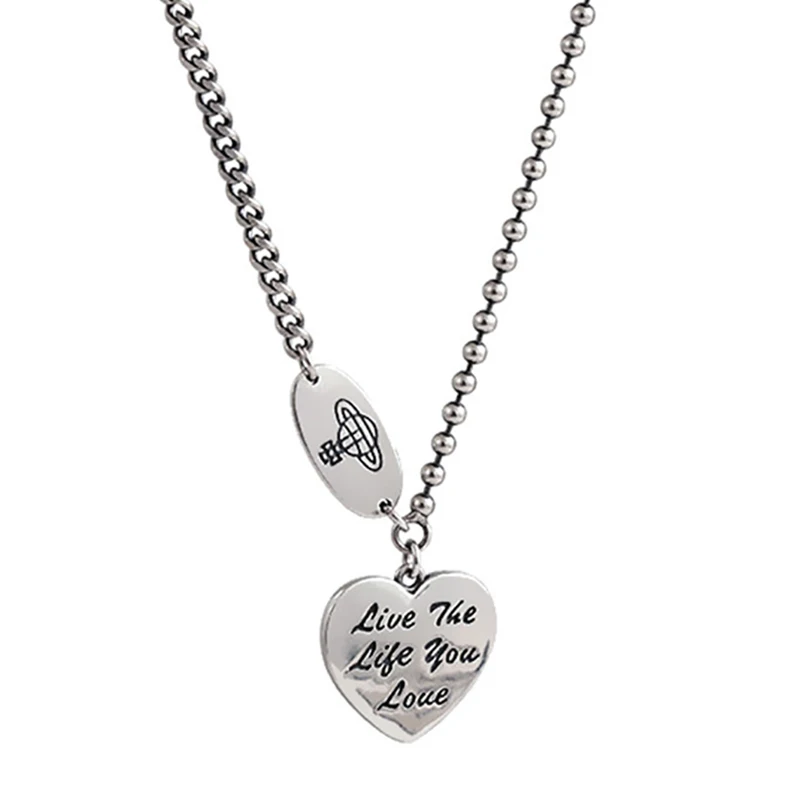 Женское Ожерелье серебряного цвета с подвеской в виде сердца | Украшения и