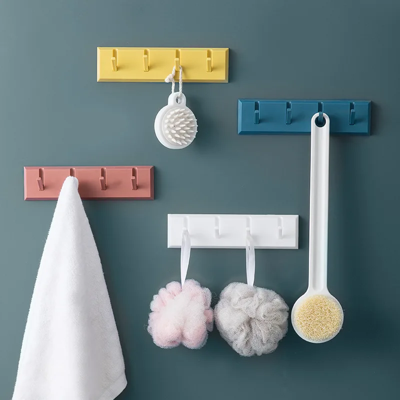 

Self-adhesive Hooks Bathroom Kitchen Tool Racks Wall Organizers Row Hooks Coat Hangers Key Clothes Hats Decoration Hanging