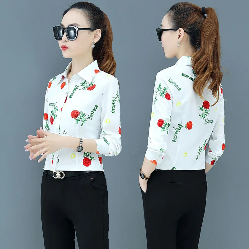 

Spring Autumn Blouse 2020 Women's Shirt Long Sleeve Chiffon Blouses Floral Top Fashion Casual Shirts Plus Size 5XL Blusas Tops