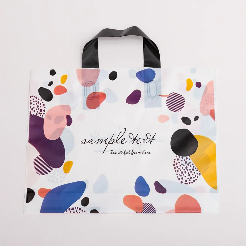 

50Pcs/lot Clothing Plastic carry bag Lovely Thank You Gift Shopping Bags Party Favor Thicken Plastic Wedding loop Handle Bag