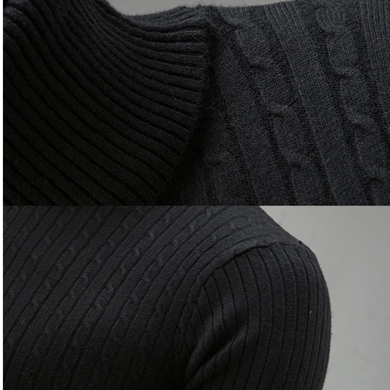 

Men's Turtleneck Sweater New Autumn Winter Solid Color Sweater Casual Sweater Slim Fit Brand Simple Knitted Twist Pullovers