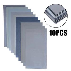 Бумага наждачная, для сухой и влажной полировки, 21x11 см, 10 шт., зернистость 800-5000