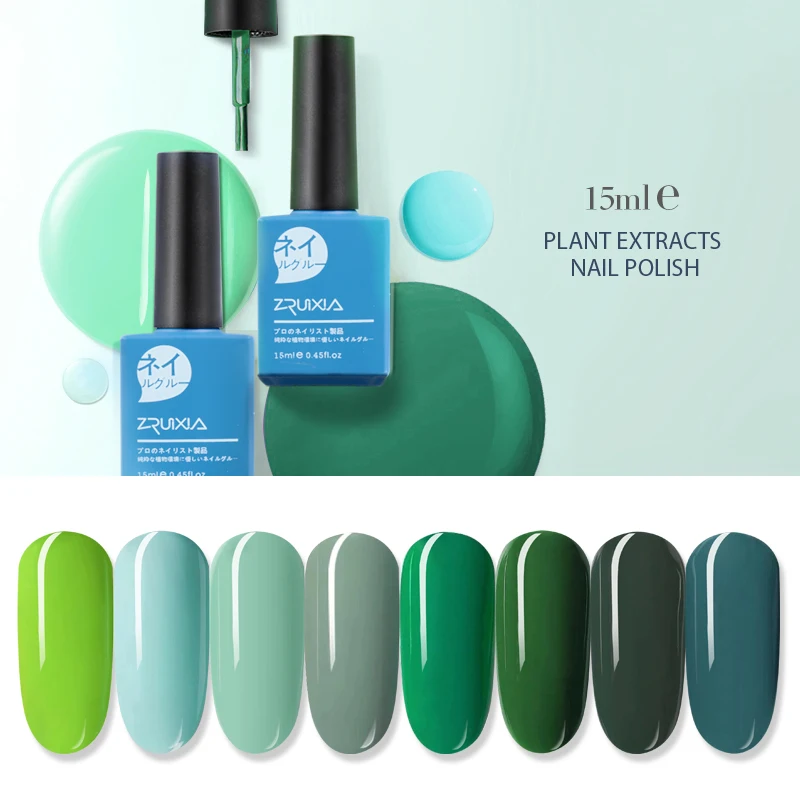 ZRUIXIA 15 мл армейская трава неоновый зеленый Цвет Гель-лак для ногтей Лето Весна