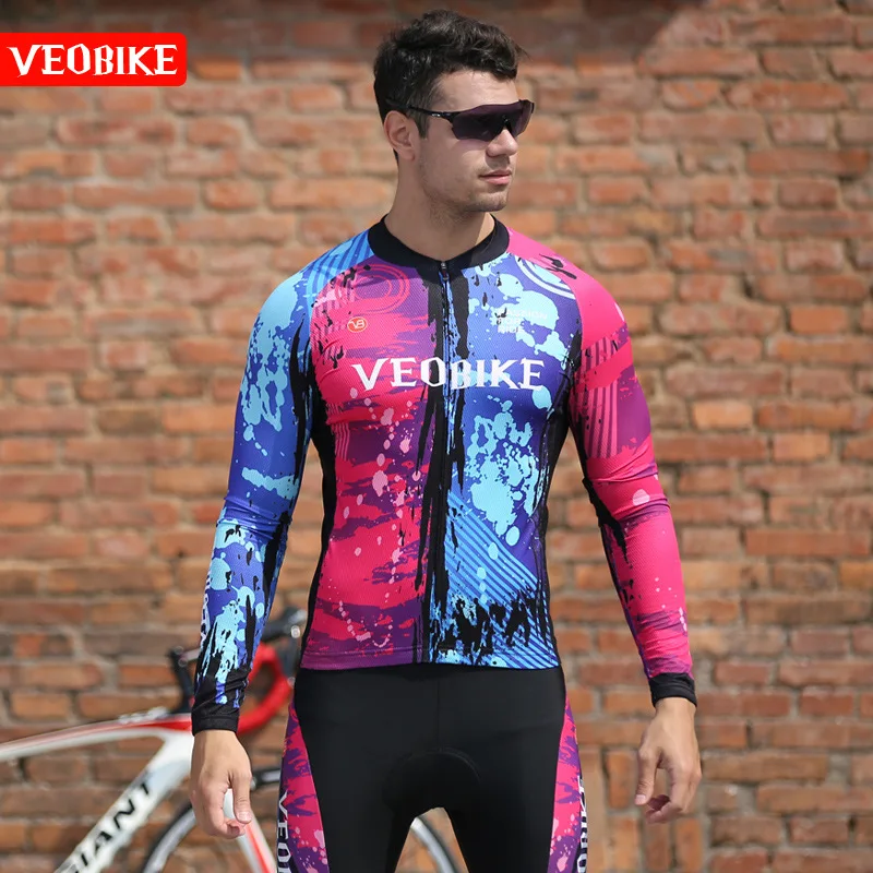 

Men Cycling Jersey Autumn Long Sleeve Mountain Road Bike Clothes MTB Jerseys Spring Sport Bicycle Clothing Sets