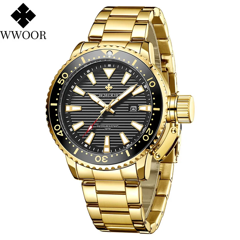 

New WWOOR 2021 Luxury Brand Men's Fashion Sports Watches Men Waterproof Quartz Wrist Watch Military Date Clock Relogio Masculino