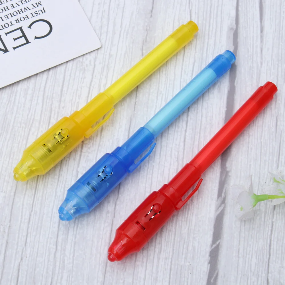 

24PCS Portable Invisible Pen Shadowless Pen Pen with UV-Light Invisible Ink Pen Light Pen