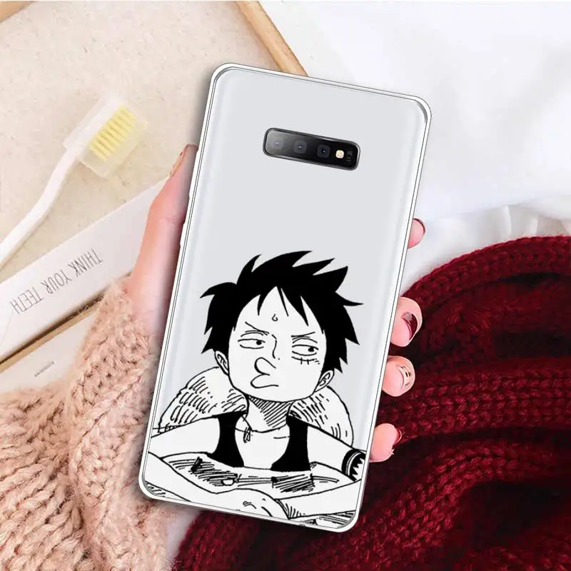 

Japan anime One Piece Luffy Sauron Phone Case Transparent For Samsung Galaxy A 71 21s S note 8 9 10 plus 20 ultra
