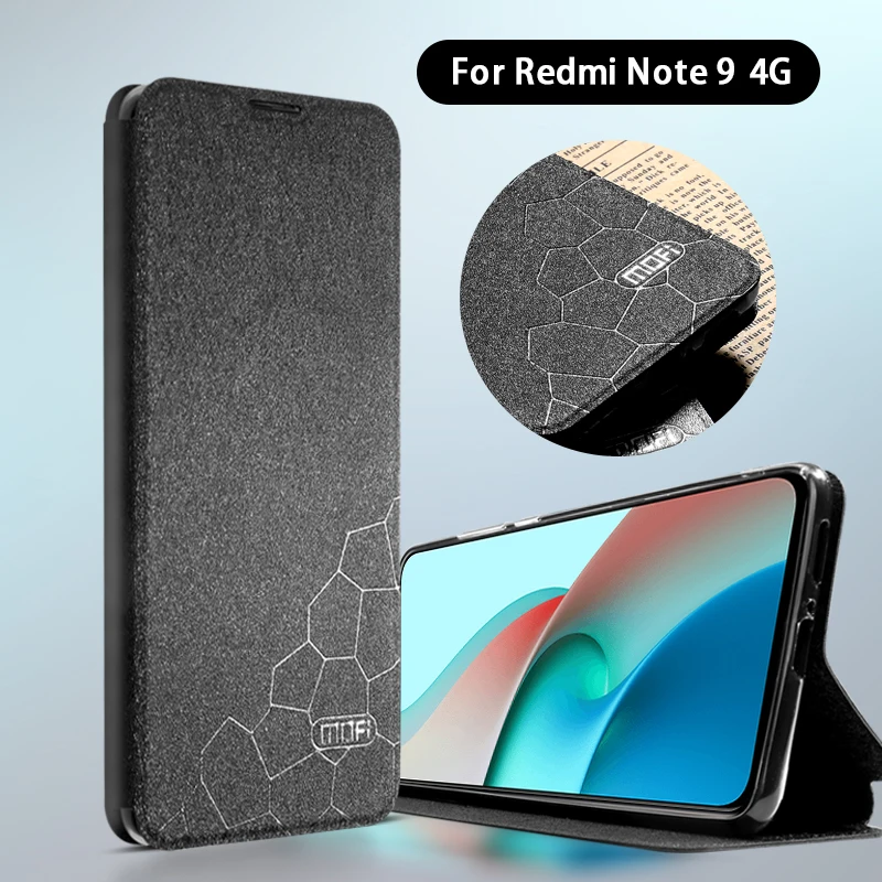 Чехол MOFI для Redmi Note 9 4G флип-чехол телефона Xiaomi силиконовый из искусственной кожи с