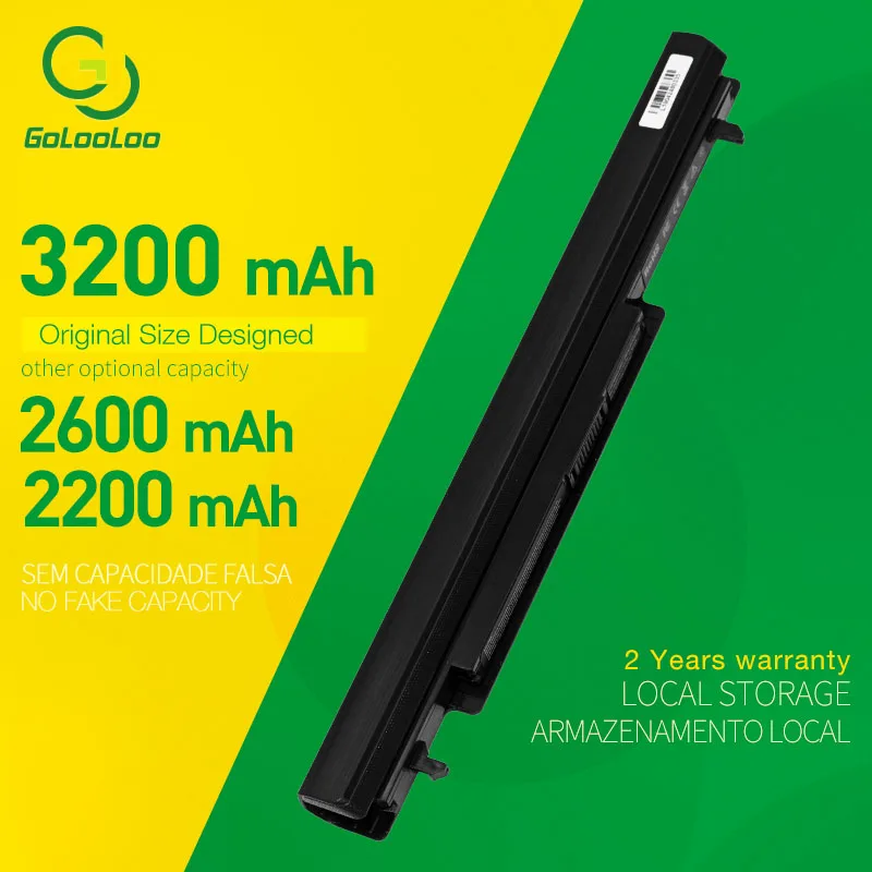Golooloo A32-k56 A41-k56 Bateria do Portátil para Asus K56cb K56c K46 K46c K46ca K46cm K56 K56ca K56cm S46c S56c R550c A31-k56 A42-k56 Baterias p/ laptop