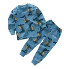 Пижама для мальчиков и девочек, хлопковая, 12-5 лет, осенний комплект, зимняя Пижама