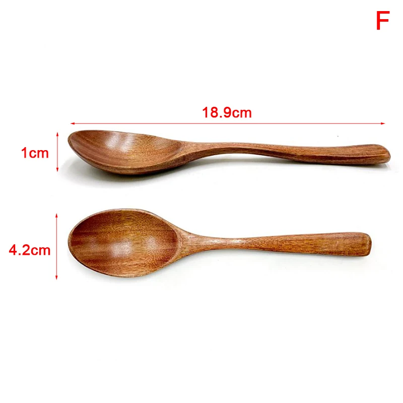 

1pc Soup Teaspoon Mixing Long Handle Wooden Spoon Bamboo Cooking Tool Desserts Salad Forks