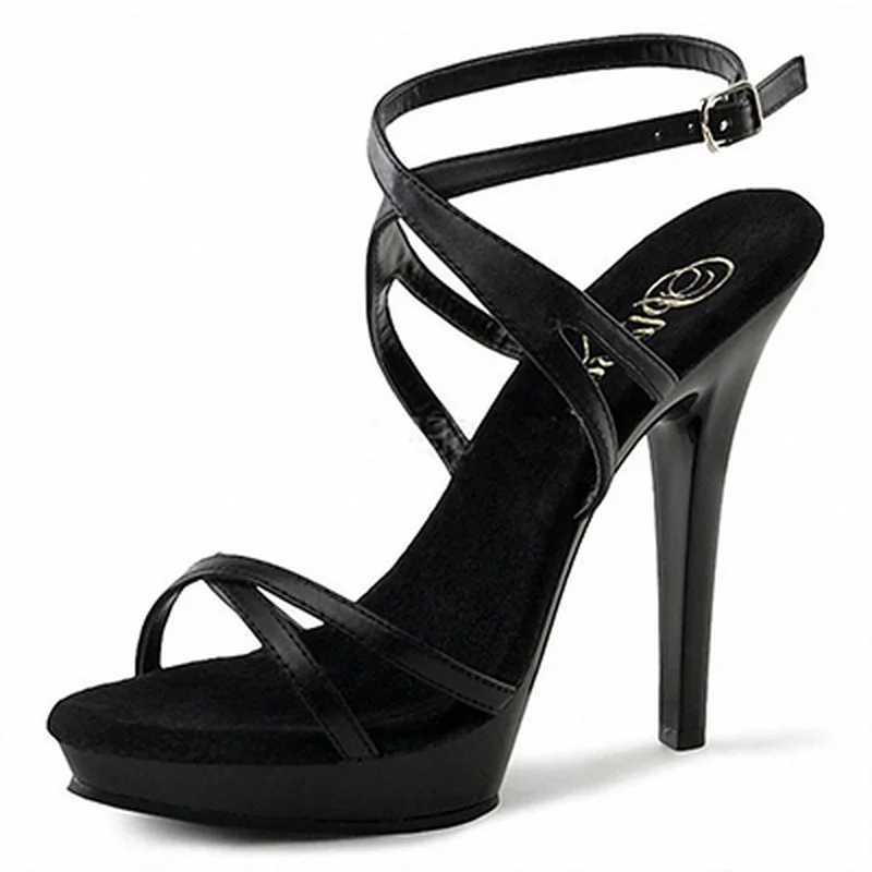 

Mclubgirl 13cm Heels Super High Stiletto Disguised Female Sexy Lace Up Combination Stage Performance Sandals LYP