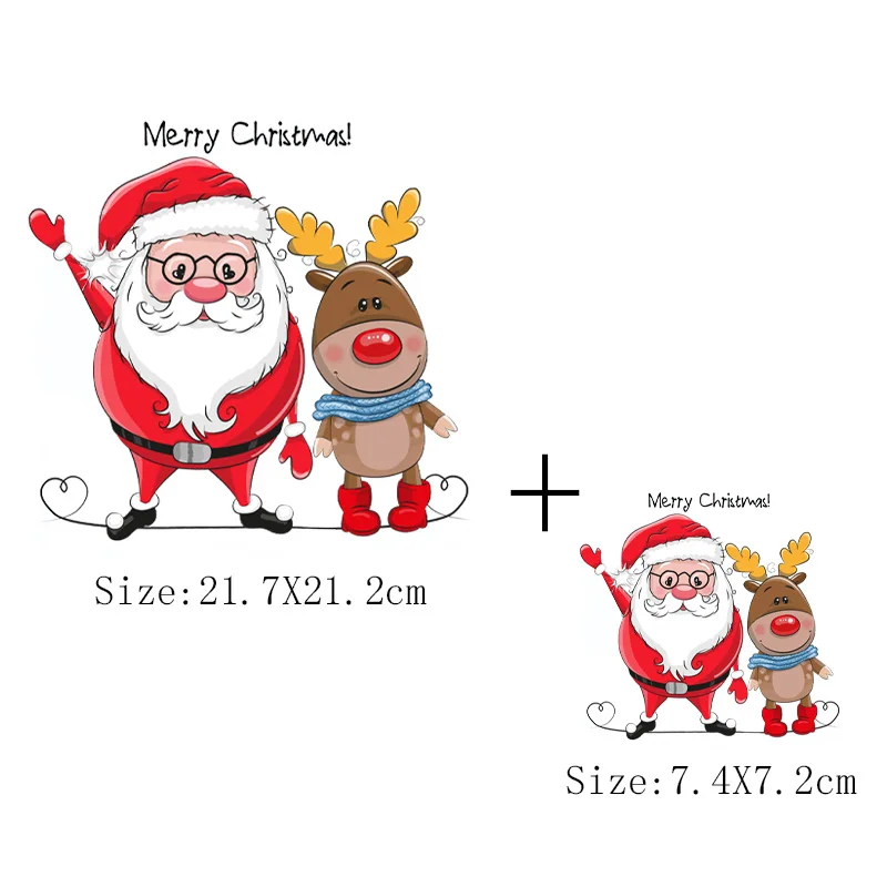 Термопатчи на одежду с Санта-Клаусом Рождественская нашивка сделай сам футболки