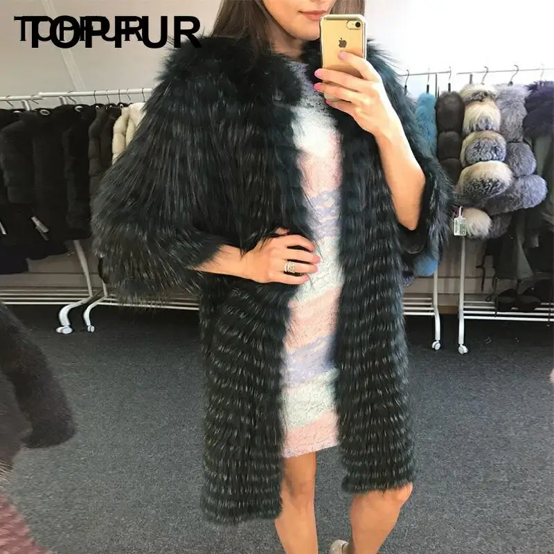 Женская Шуба из натурального меха лисы Роскошная серебристой модное зимнее