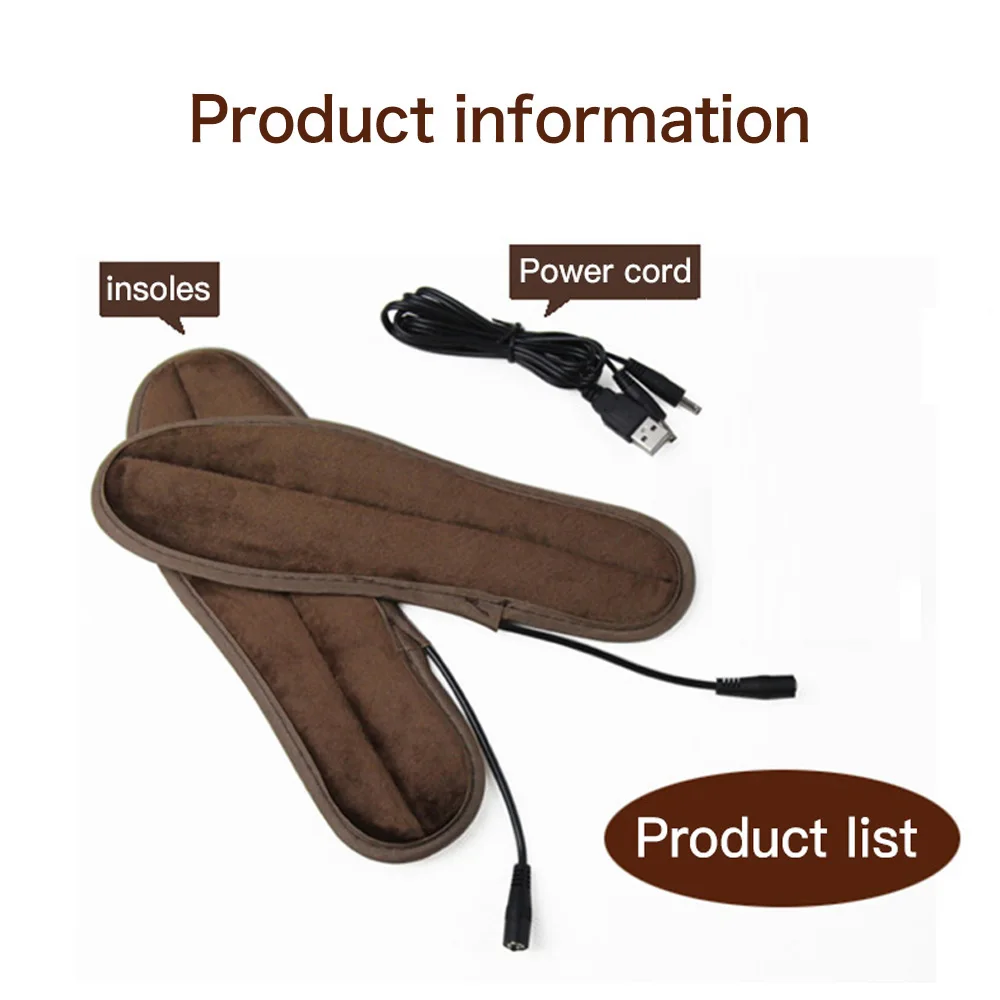 1 пара USB стельки с подогревом для ног согревающие теплые носки зимние уличные