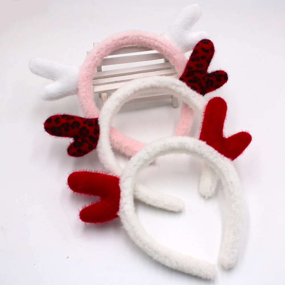 

Cute Antlers Headband Plush Hair Band Clasp Headwear Cartoon Cosplay Party Hair Accessories Christmas For Kids Adult