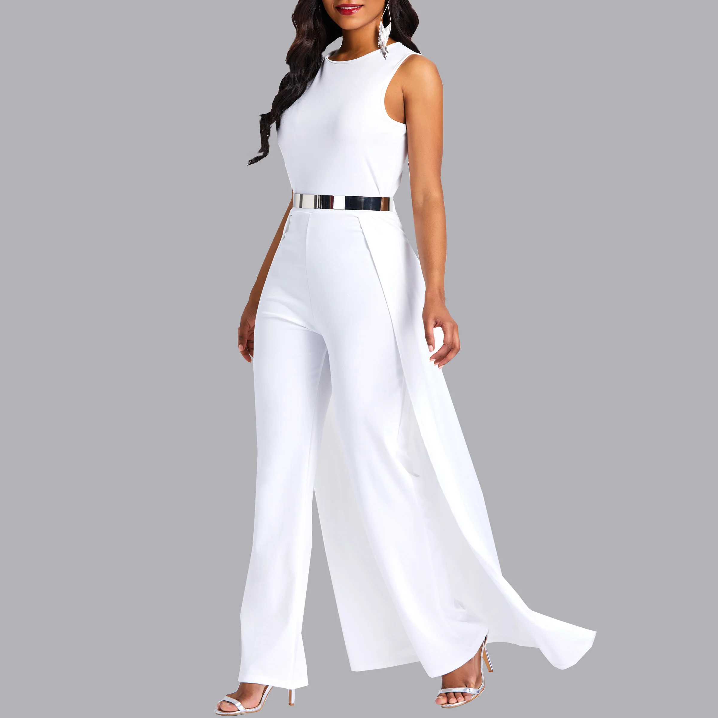 Женский комбинезон однотонный Повседневный длинный клубный облегающий для