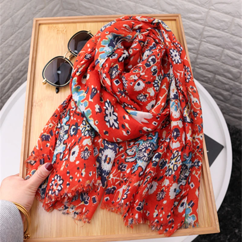 

Женский шарф с принтом, хиджаб, вуаль, мягкие шарфы, шали, модные шарфы