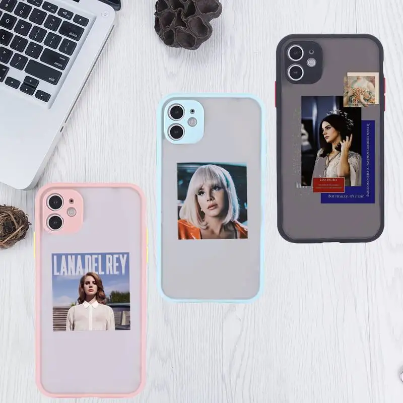 

Lana Del Rey sexy Phone Case For iPhone 12 11 Mini Pro XR XS Max 7 8 Plus X Matte transparent Pink Back Cover
