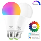 Умная Светодиодная лампа с Wi-Fi, 15 Вт, E27, RGB, волшебная лампа с регулируемой яркостью, умные светильник почки с таймером, совместима с Amazon, Alexa, Google Home