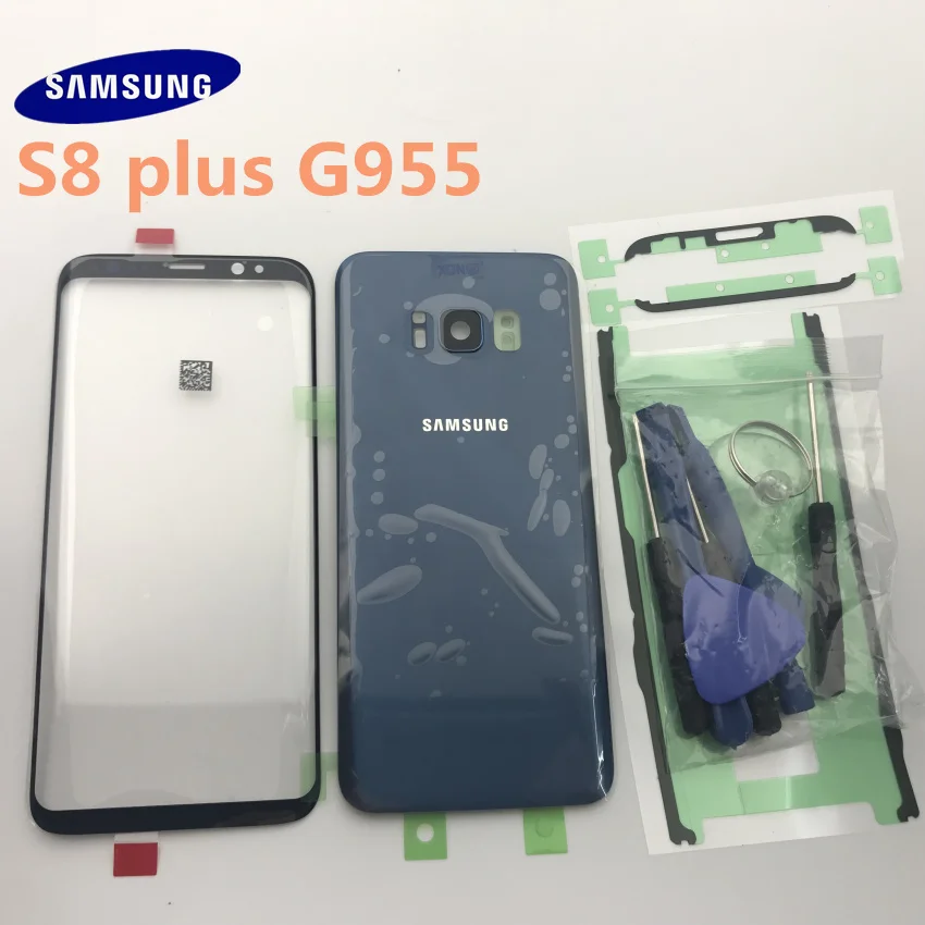 Оригинальная Задняя стеклянная крышка Samsung Galaxy S8 + plus G955 G955F задняя батарейного