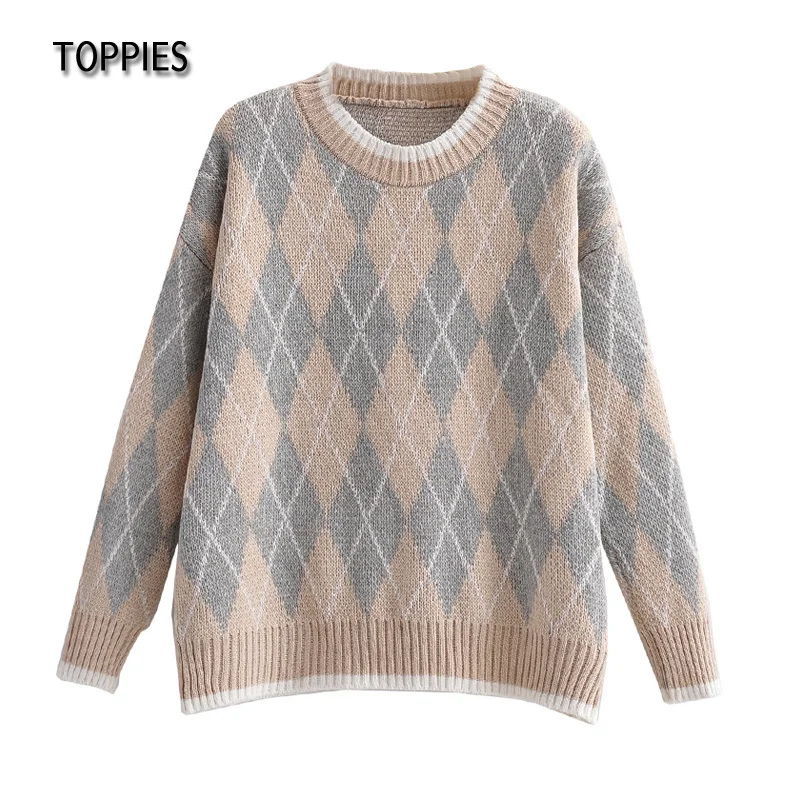 

Женский трикотажный свитер с круглым вырезом, свободного покроя