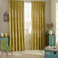 nordic curtain modern cotton and linen embroidery shading finished product customization curtains for living dining room bedroom
