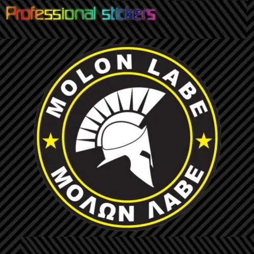 

Molon Labe Yellow Circle Sticker Decal Self Adhesive Vinyl Come Take Them 2A V5e for Car, Laptops, Motorcycles, Office Supplies