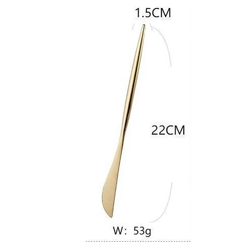 main knife Золотой столовый набор из 18/10 нержавеющей стали, набор столовых приборов, палочки для еды, нож для масла, десертная обеденная ложка, вилка, чайная ложка, посуда, 1 шт - Цвет: main knife