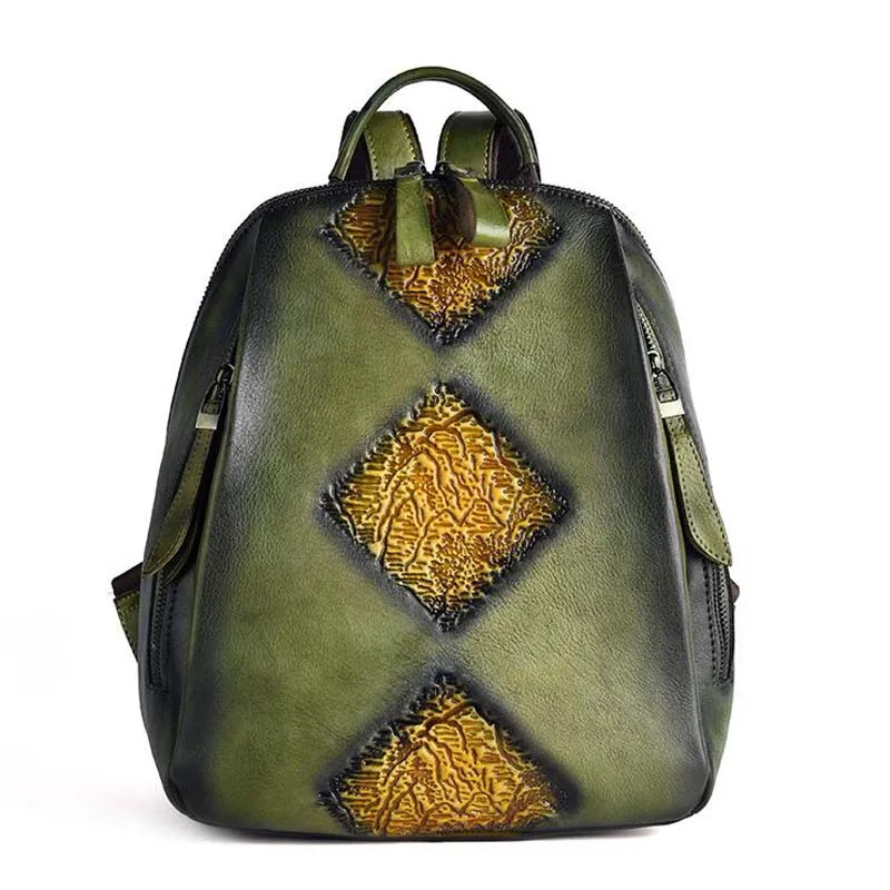 Женский кожаный рюкзак, винтажный рельефный рюкзак Mochila Feminina, повседневный женский рюкзак, женская сумка на плечо, рюкзак для путешествий