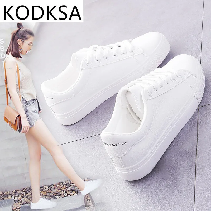 

Fashion Shoes Women's Vulcanize Shoes Spring New Casual Classic Solid Color PU Leather Shoes Women Casual White Shoes Sneakers