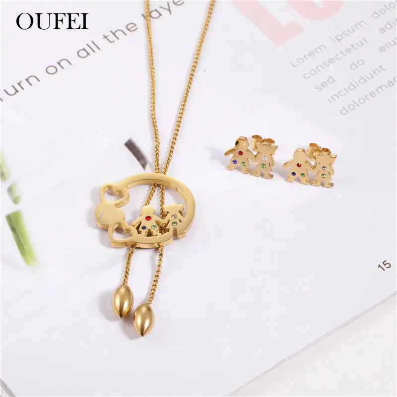 OUFEI Геометрическая подвеска ожерелье серьги набор персонализированная