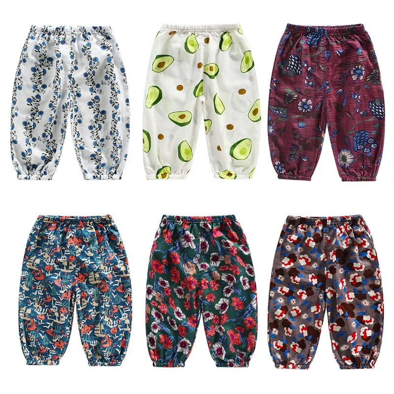 

New Spring Summer Kids Boys Girls Thin Anti Mosquito Pants Fashion Print Cotton Bloomers Pants Trousers Baby Pajama Clothing