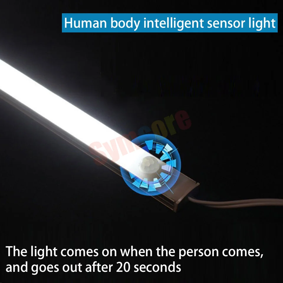 2 шт. светодиодный движения Сенсор лампы 12V инфракрасный индукционный шкаф