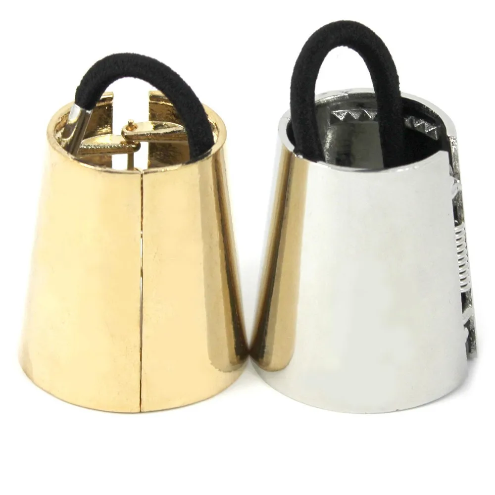 Новинка панк готика поддельные металлические манжеты для волос женский хвостик