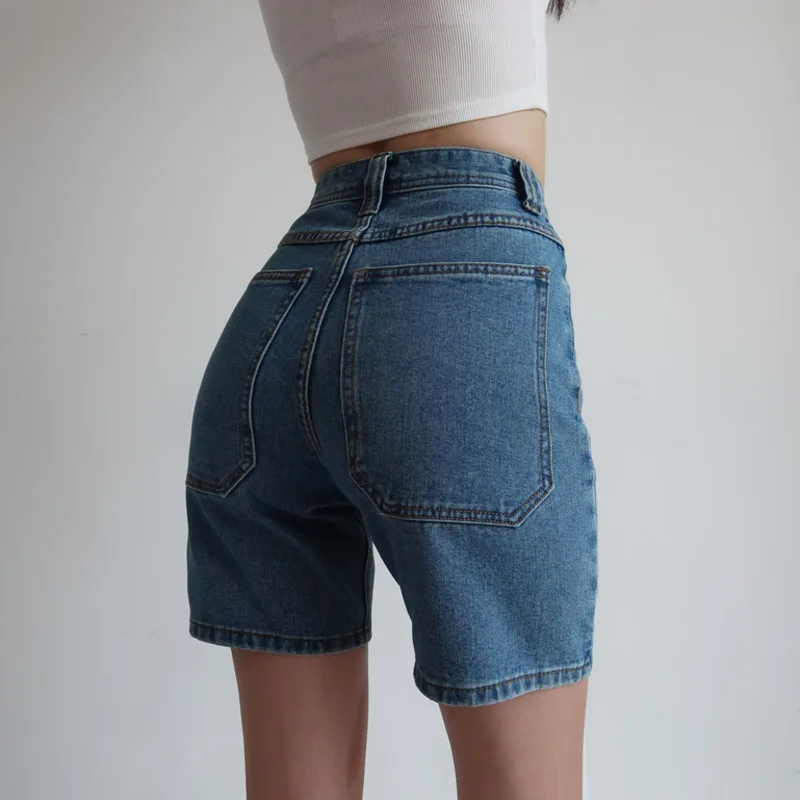 

Cyclist Denim Bermuda Womens Casual High Waist Five-point Jeans 2020 Summer Fashion Denim Shorts