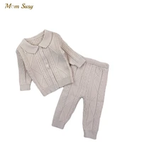 newborn baby girl boy knitted cotton clothes set cardiganpant infant toddler spring autumn winter outfit baby clothes 0 2y