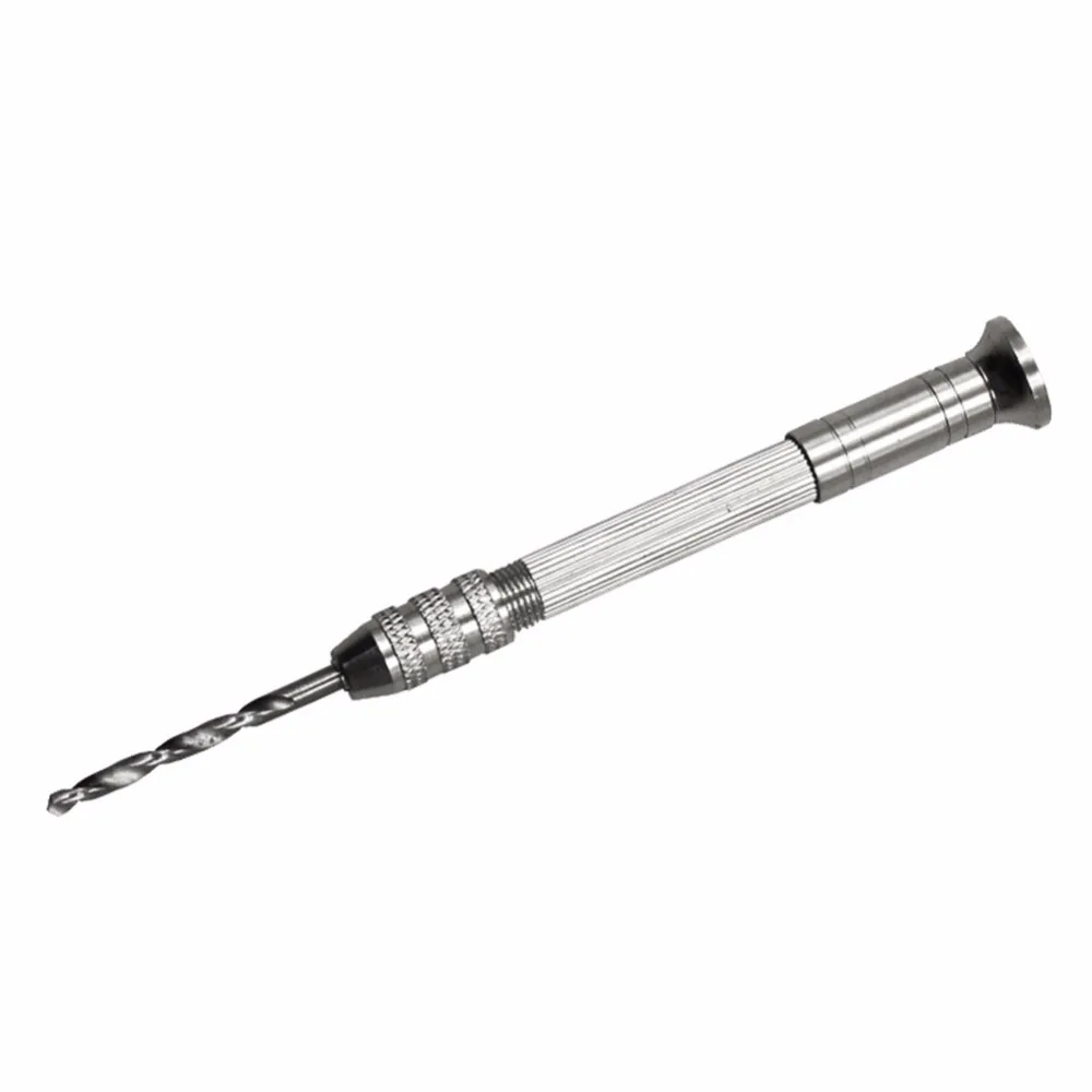

New Arrival Mini Micro Aluminum Hand Drill With Keyless Chuck +10Pcs Twist Drill Bit Woodworking Drilling Rotary Tools