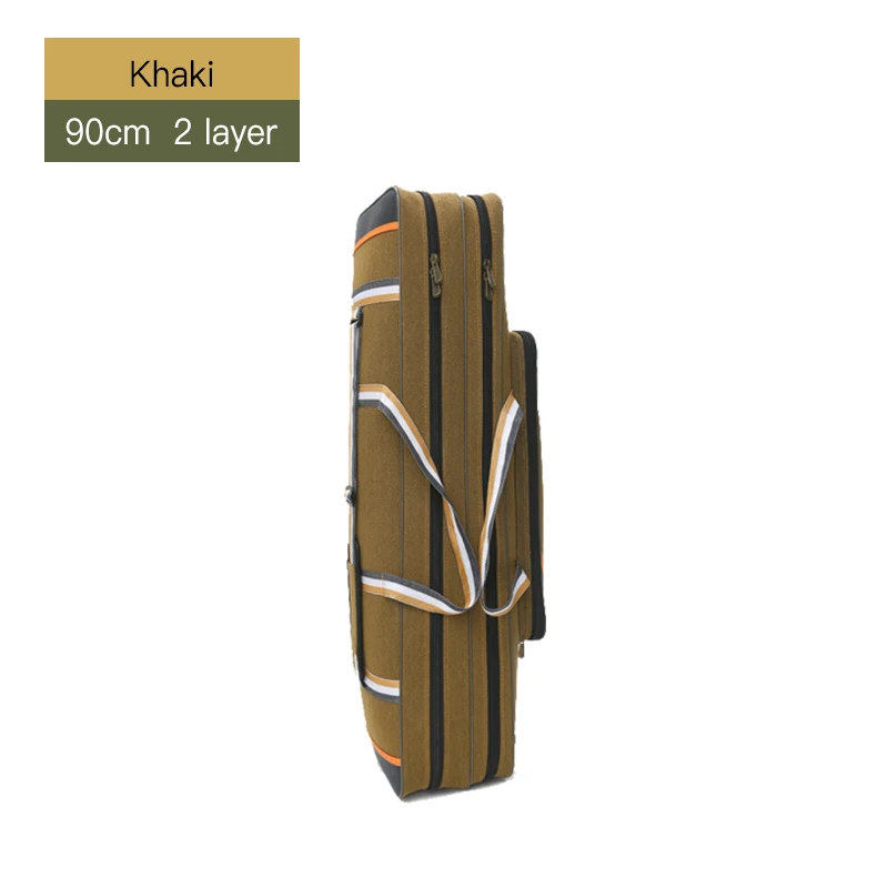 2 Layer 90cm Khaki 2/3/4 слоя из плотной ткани на открытом воздухе мешок рыболовной удочки Водонепроницаемый сумки для рыбалки рыболовные снасти сумка Многофункциональный рюкзак для рыбалки XA157G - Цвет: 2 Layer 90cm Khaki