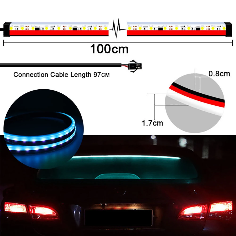 100/90 см Автомобильный светодиодный гибкий 3 й высокий стоп светильник бар Заднего