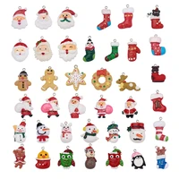 39 styles christmas opaque resin pendants christmas cute charms for necklace earring key chain diy jewelry making accessories